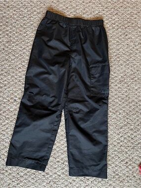 Jupa Kids Black Rain Pants Size 6 Waterproof Elastic Waist Adjustable Cuffs